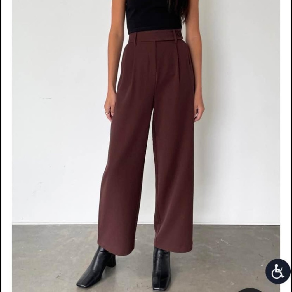 Brown wide leg trousers
